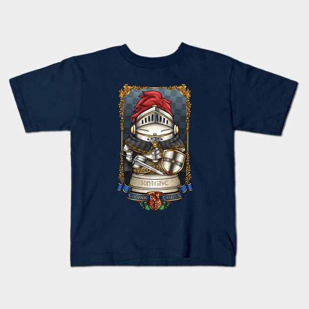 Medieval Chess Cat Knight Kids T-Shirt by Takeda_Art